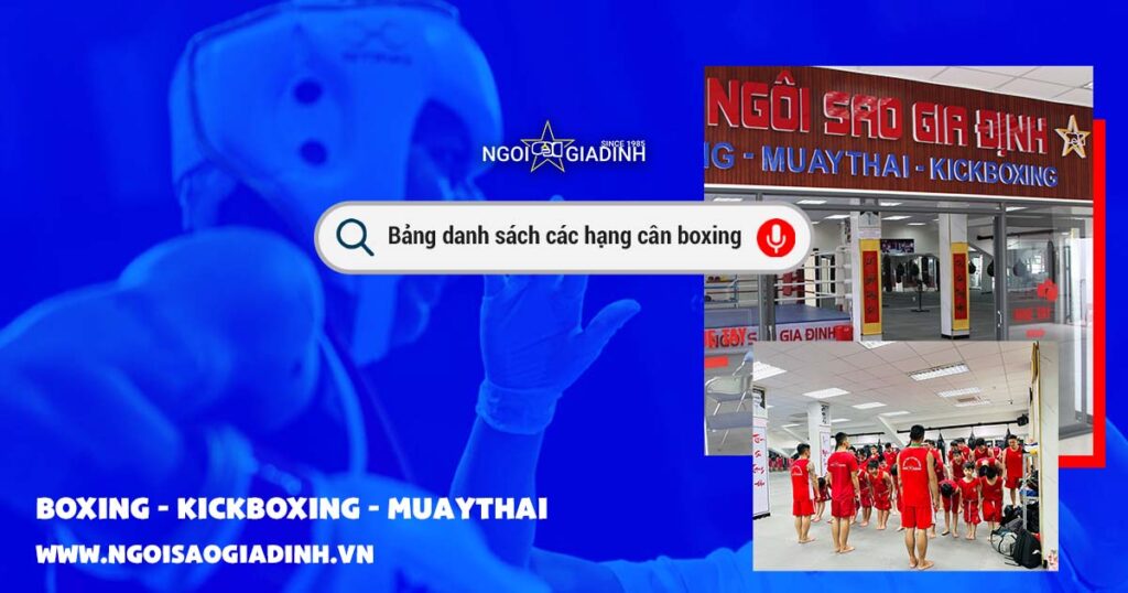 Bảng danh sách các hạng cân boxing mới nhất